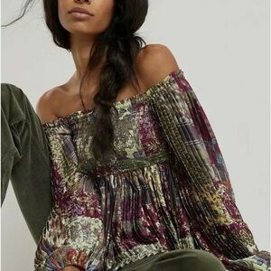 Anthropologie Multicolor Off-Shoulder Blouse